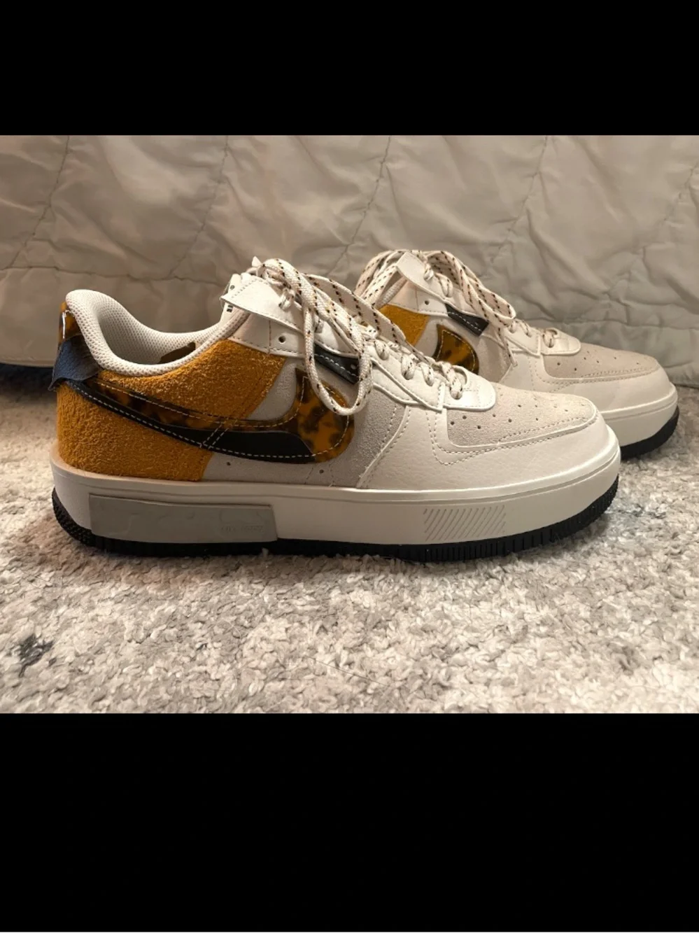Nike Air Force 1 Low Fontanka Tortoise Shell Size 12W EU 44.5 DR0151-001 No Sole